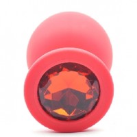 Anal Plug with Red Diamond Large Size Silicone